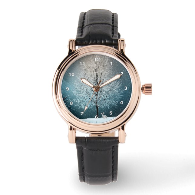 Montre Arbre givre le soir (Recto)