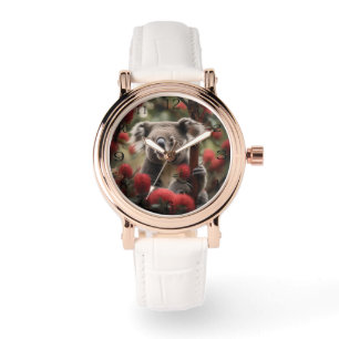 Montre Arbre Rouge Banksia Avec Ours Koala,