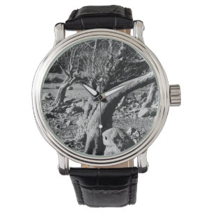 MONTRE ARBRES NOIRS ET BLANCS