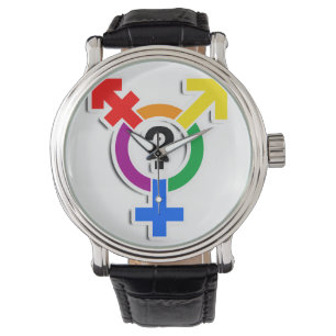 Montre ARC-EN-CIEL 3D - .png de SYMBOLE de GENDERQUEER