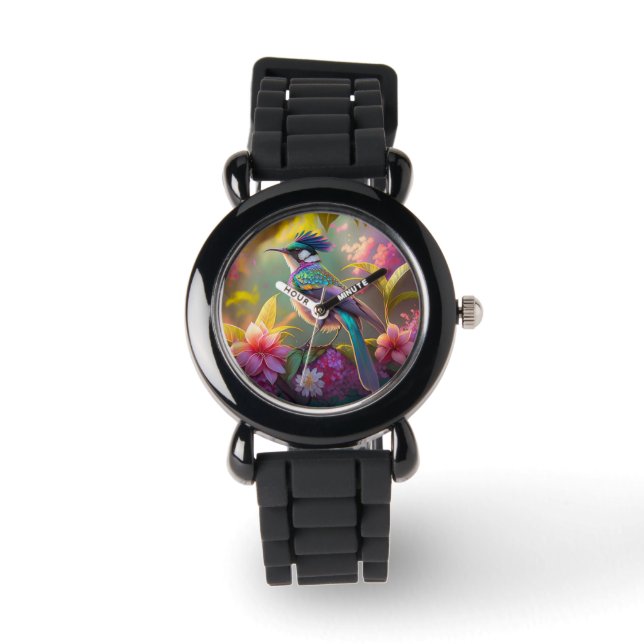 Montre Arc-en-ciel bleu à ailes Imaginaire de Sunbird (Recto)