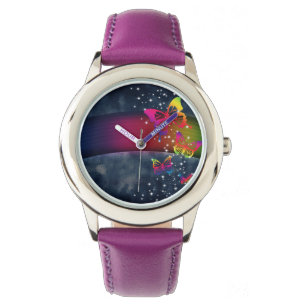 Montre Arcs-en-ciel sur papillons