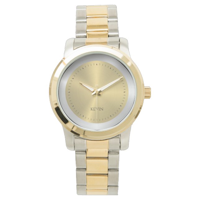 Montre Argent & Or Faux métalliques acier inoxydable (devant)
