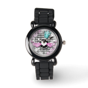 Montre arlequin diamant coeur chiffres romains
