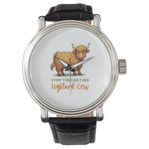 Montre Arrêtez La Voiture Voir Fluffy Cow Highland Cow Lo