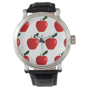 Montre Arrière - plan de pomme rouge transparent