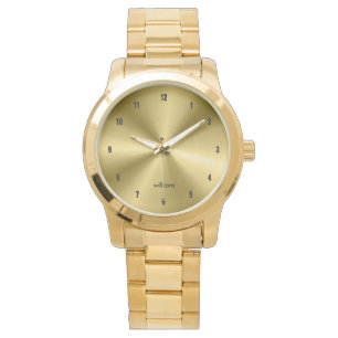 Montre Arrière - plan d'impression en acier inoxydable or