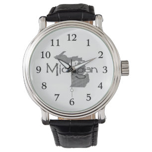 Montre Arrière - plan en damier gris du Michigan