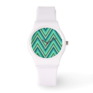 Montre Arrière - plan rayé de zigzag