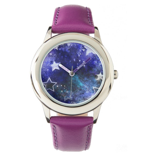 Montre Arrière - plan spatial avec étoiles (devant)