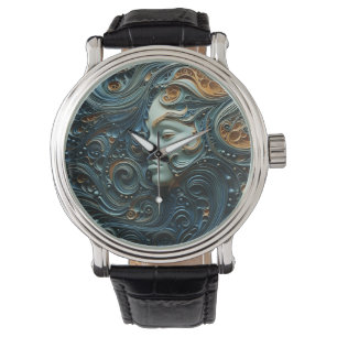 Montre Art 3D de la femme Lune