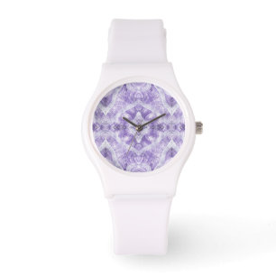 Montre Art abstrait aquarelle violet clair ombre