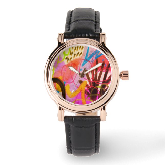 Montre Art Abstrait coloré (Recto)