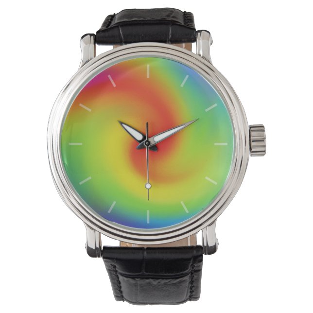Montre Art Abstrait Rainbow Wave cool (devant)