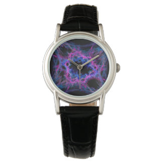 Montre art abstrait rose et bleu