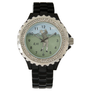 Montre Art de golf de style Vintage monogramme