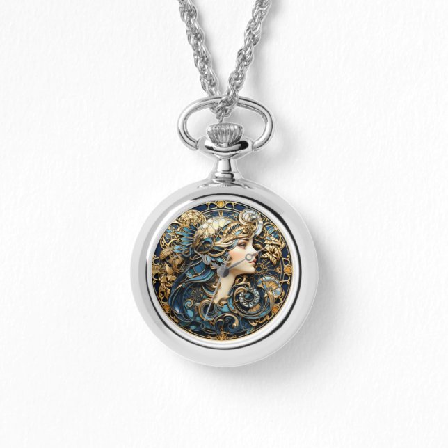 Montre Art Déco Alphonse Mucha Style élégant (Recto)