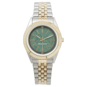 Montre Art Déco élégante en marbre vert émeraude e