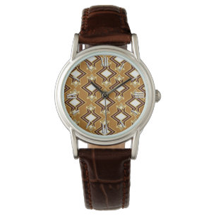 Montre Art Déco Fond d'écran Motif, Tan et Brown