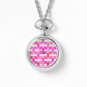 Montre Art Déco industriel chic - rose, fuchsia, orchidée