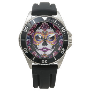 Montre Art du crâne de sucre - Art traditionnel du crâne 