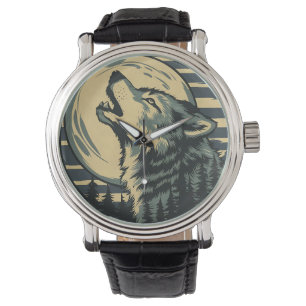 Montre Art du loup hurleur sarcelle