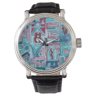 Montre Art Géométrique Abstrait Two-Funky de Rue Urbaine