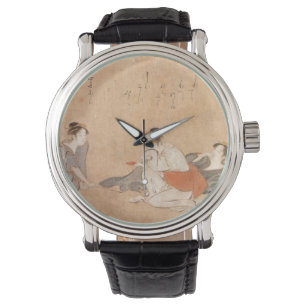 Montre Art japonais Torii Kiyonaga de trois femmes ivres