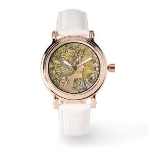 Montre Art nouveau vintage "La Plume" de Mucha