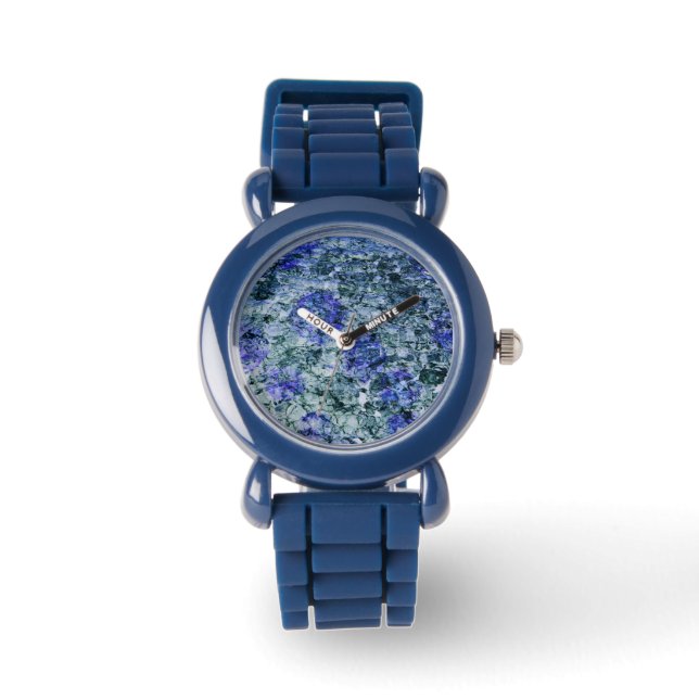 Montre Art numérique d'aquarelle bleue arrière - plan abs (Recto)