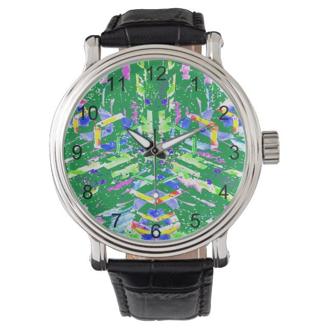 Montre Art numérique fascinant dans des couleurs vives (devant)
