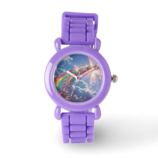 Montre Art numérique Parties scintillant arc-en-ciel