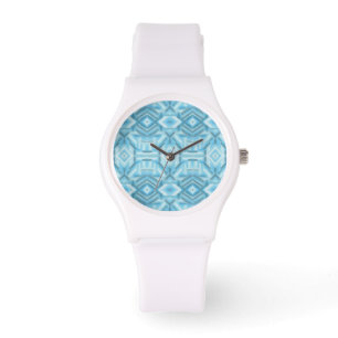 Montre Art pastel doux abstrait bleu clair staccato