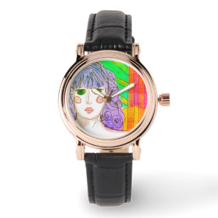 Montre Art portable Abstrait coloré