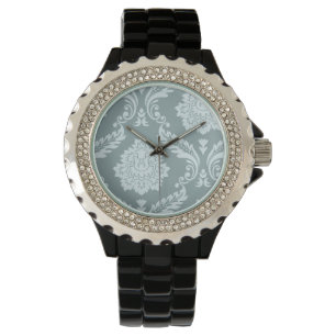 Montre Art Rococo Damassé I Bleu Canard Œuf+Turquoise
