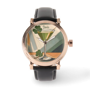 Montre Art Shamrock Martini Mid Century Modern Sláinte!