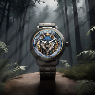 Montre Art Wolf Wilderness avec conception 3D