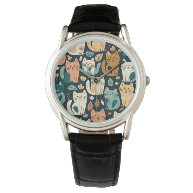 Montre Artsy Chat Motif mignonne (devant)