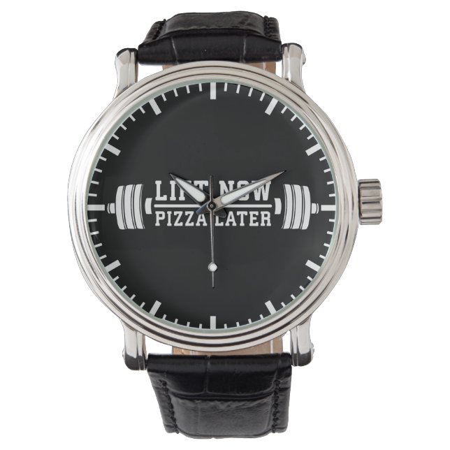 Montre Ascenseur Maintenant, Pizza Plus Tard, Barbell - F (devant)