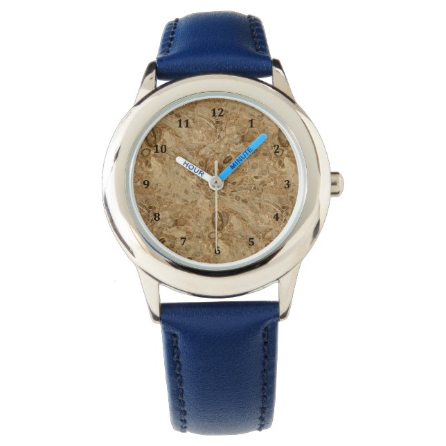 Montre Aspect fossile en marbre Brown (devant)