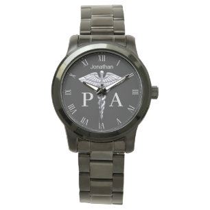 Montre Assistant médical Médicale Silver Caduceus