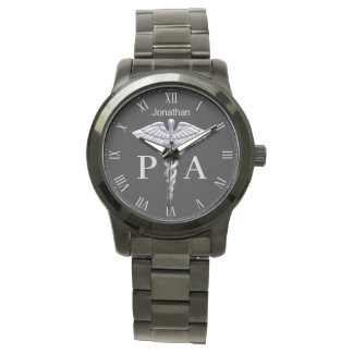 Montre Assistant médical Médicale Silver Caduceus