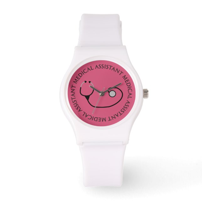 Montre Assistant Médicale Veille Stethoscope rose (Recto)