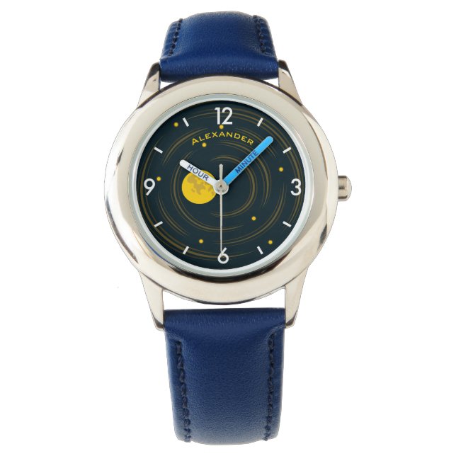 Montre Astronomie geek Étoiles Abstraites Lune Nom des en (devant)