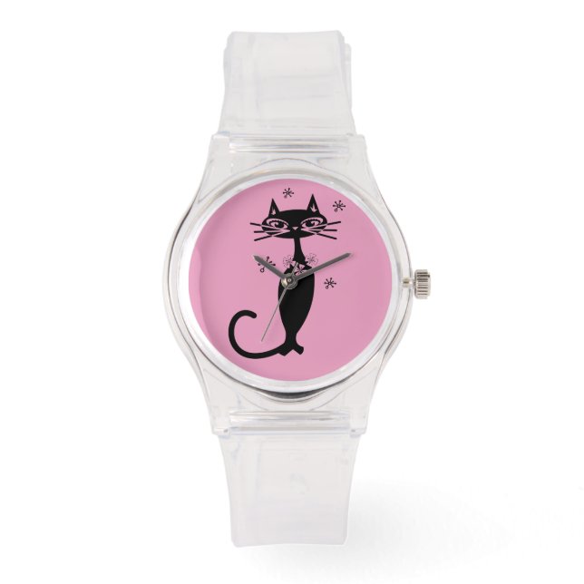 MONTRE ATOMIQUE CHAT NOIR RETRO LADIES WRIST WATT (Recto)