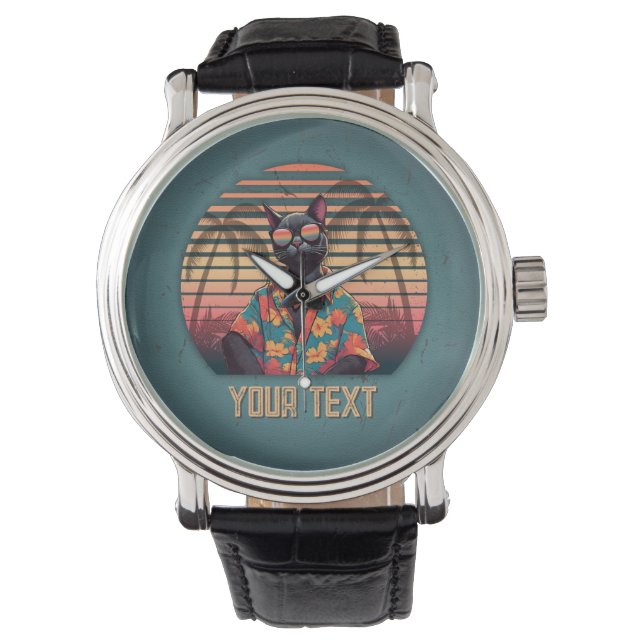 Montre Attitude de chat Tropical intemporelle Style homme (devant)