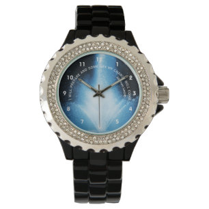 Montre Attitude de la fontaine d'eau bleue Citation inspi