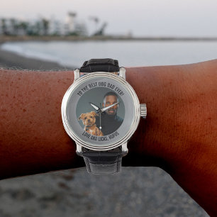 Montre Au meilleur papa de chien jamais personnalisé phot