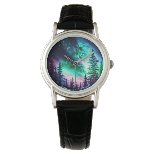 Montre Aurora céleste boréale Lumières nord vives (devant)