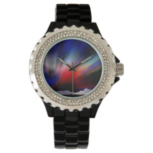 Montre aurore boréale arctique dessinée à la main